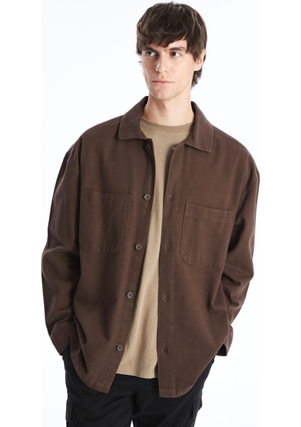 Yeni Sezon Rahat Kalıp Uzun Kollu Gabardin Erkek Gömlek Ceket