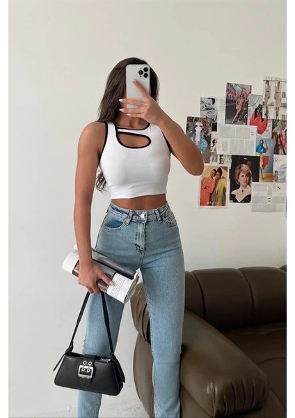 Lvsqvr Pencereli Kaşkorse Crop Beyaz (Beden: S) fiyatları