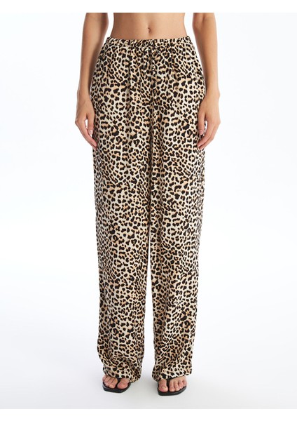 Yeni Sezon Beli Lastikli Leopar Desenli Kadın Pantolon fiyatları