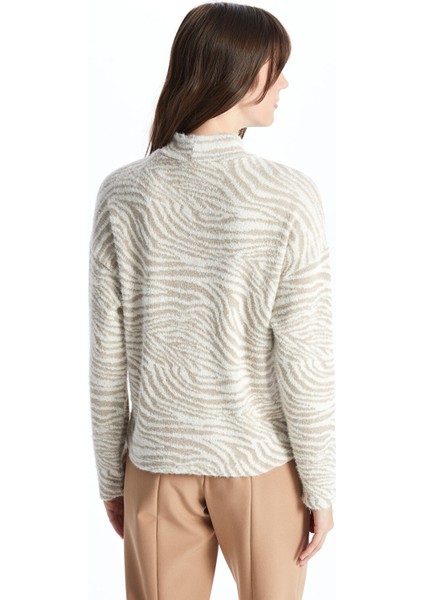 Yeni Sezon Dik Yaka Desenli Uzun Kollu Kadın Tişört indirimleri