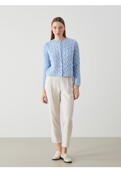 Yeni Sezon Bisiklet Yaka Kendinden Desenli Kadın Triko Hırka fiyatları