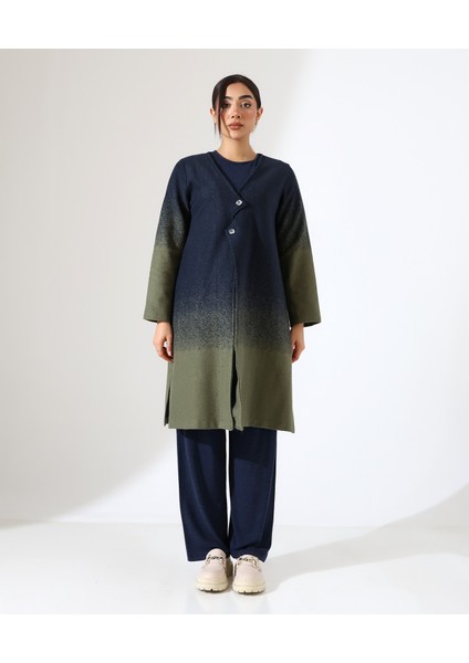 Düğme Kapama Örme Ceket Üç Parça Takım