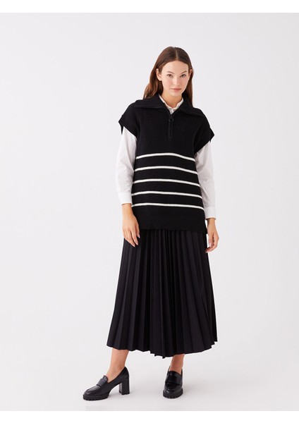 Yeni Sezon Gömlek Yaka Çizgili Oversize Kadın Triko Süveter fiyatları