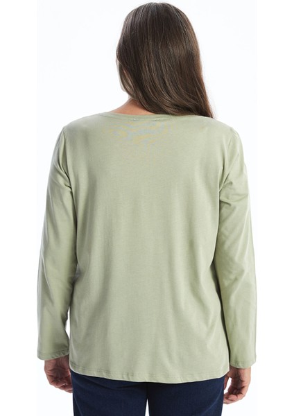 Yeni Sezon Bisiklet Yaka Baskılı Uzun Kollu Kadın Tişört fırsatları