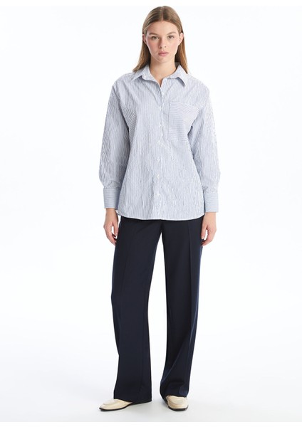 Yeni Sezon Çizgili Oversize Poplin Kadın Gömlek fiyatları