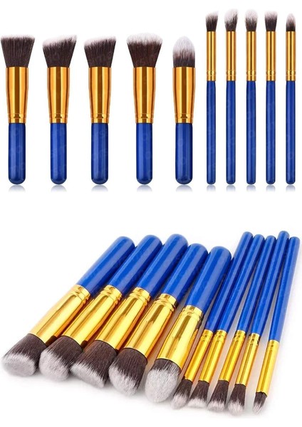 Arsimo 10&apos;lu Makyaj Fırça Seti | 10 Adet Makyaj Fırçası Set Mavi