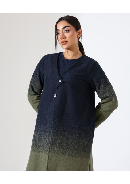 Düğme Kapama Örme Ceket Üç Parça Takım