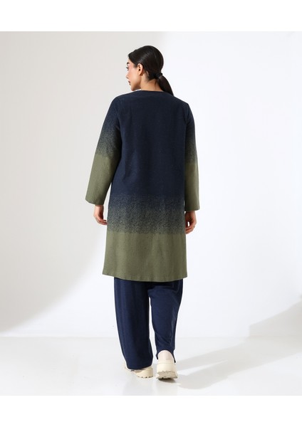 Düğme Kapama Örme Ceket Üç Parça Takım