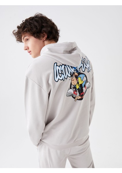 Yeni Sezon Uzun Kollu Nostaljik Maymun Baskılı Unisex Kalın Hoodie