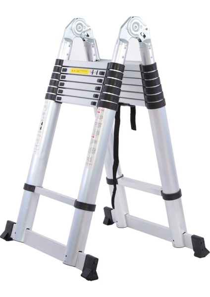 Teleskopik Alüminyum A Tipi Merdiven | 6+6, 7+7, 8+8 Basamak Açılır Uzayan Kaymaz Güvenli fırsatları