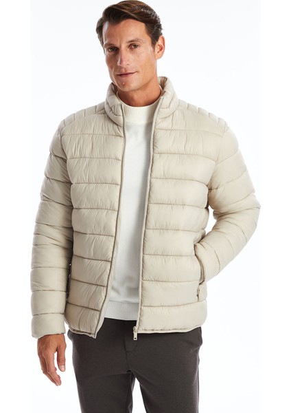 Yeni Sezon Standart Kalıp Dik Yaka Erkek Şişme Mont