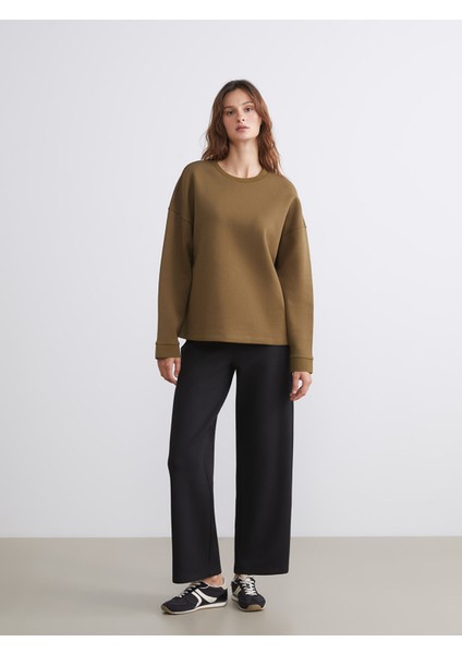 Yeni Sezon Bisiklet Yaka Oversize Kadın Sweatshirt fiyatları