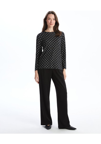 Yeni Sezon Bisiklet Yaka Desenli Uzun Kollu Kadın Tişört fiyatları