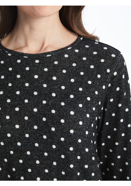 Yeni Sezon Bisiklet Yaka Desenli Uzun Kollu Kadın Tişört modelleri