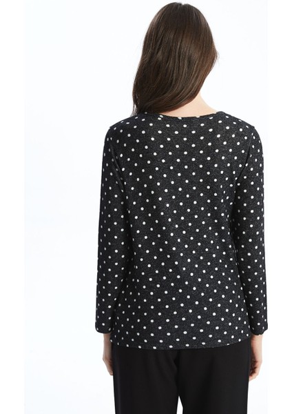 Yeni Sezon Bisiklet Yaka Desenli Uzun Kollu Kadın Tişört fırsatları