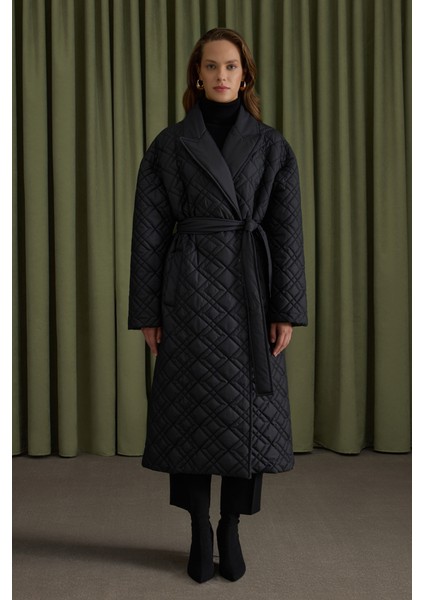 Seyyar Kuşaklı Kapitone Mont modelleri