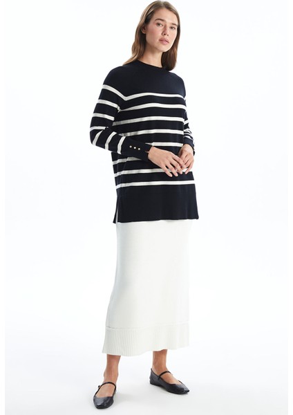 Yeni Sezon Kadın Beli Lastikli Düz Triko Etek