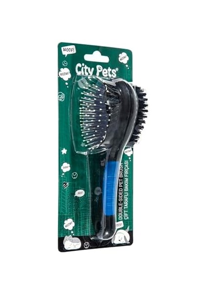 City Pets Çift Taraflı Bakım Fırçası C-8284