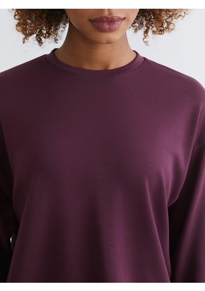 Yeni Sezon Bisiklet Yaka Oversize Kadın Sweatshirt modelleri