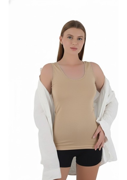 Kadın 1'li Ribana Kumaşlı Kalın Askılı Atlet