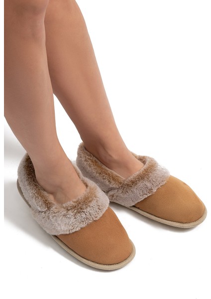 Niki Kadın Ev Ayakkabısı Koyu Bej 37/41