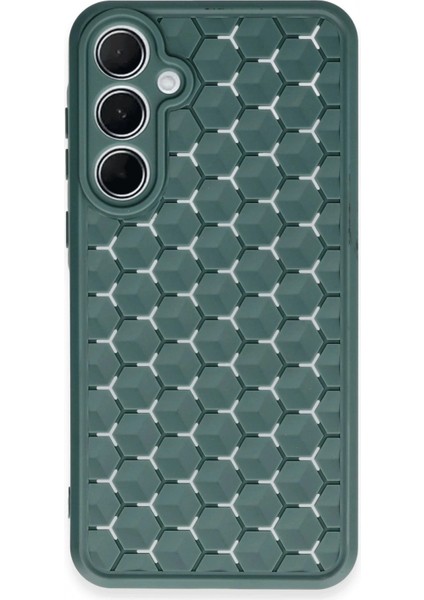 Samsung Galaxy A35 5g Kılıf Petek Silikon Kapak - Koyu Yeşil