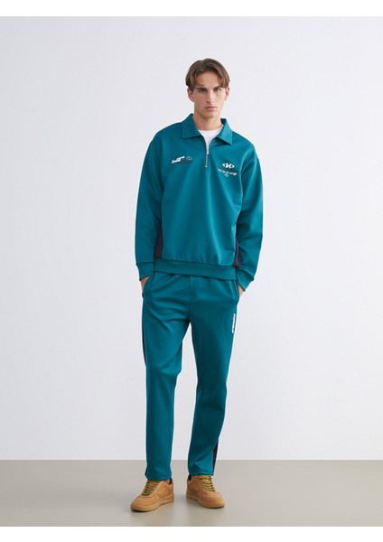 Yeni Sezon Polo Yaka Baskılı Erkek Kalın Sweatshirt fiyatları