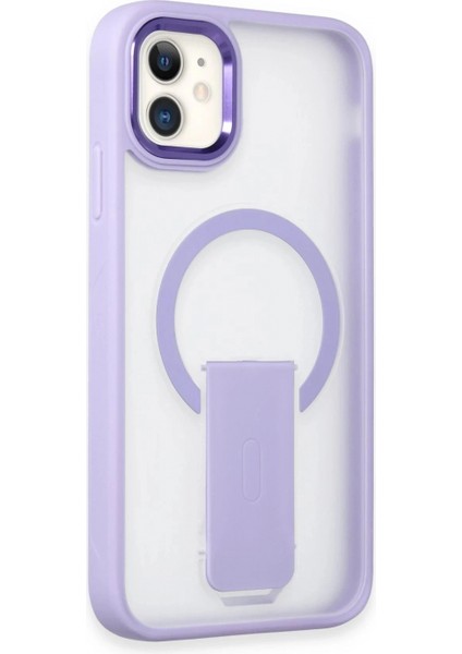 iPhone 12 Tork Magsafe Standlı Kapak - Lila
