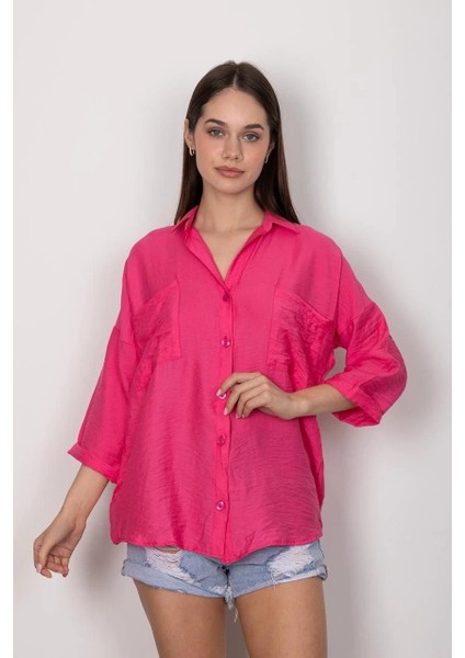 Lvsqvr Cepli Salaş Gömlek T1010 Fuşya (Beden: Xl)