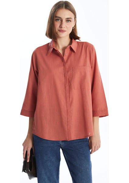 Yeni Sezon Düz Uzun Kollu Kadın Gömlek