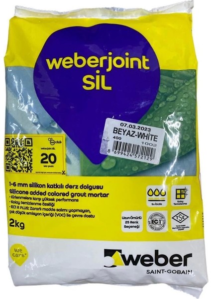 Weber Joint Sil 400 Beyaz Derz Dolgu 2 kg
