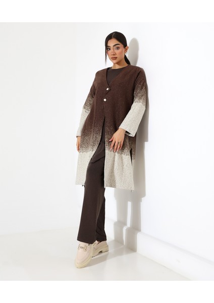 Düğme Kapama Örme Ceket Üç Parça Takım fırsatları
