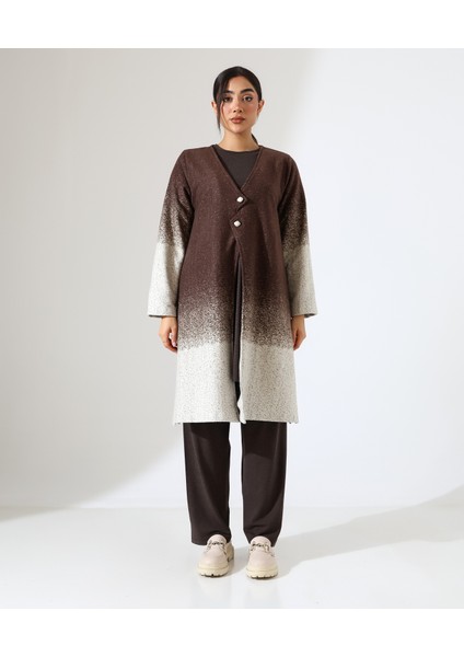 Düğme Kapama Örme Ceket Üç Parça Takım