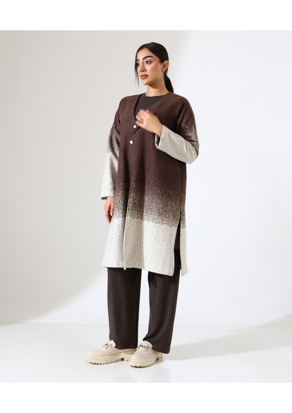 Düğme Kapama Örme Ceket Üç Parça Takım