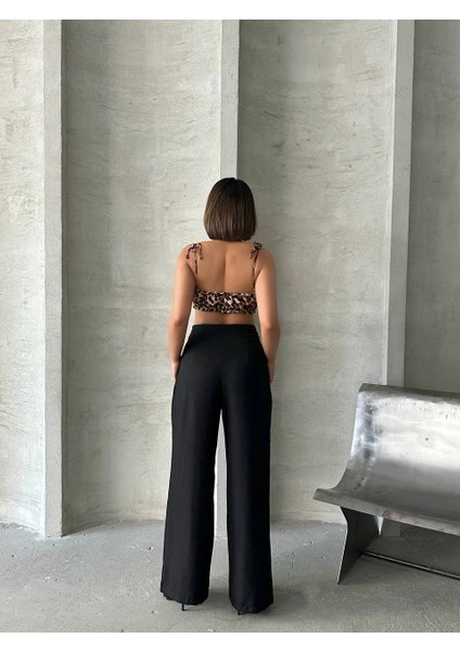 Lvsqvr Pileli Keten Pantolon S255046 Siyah (Beden: M) modelleri