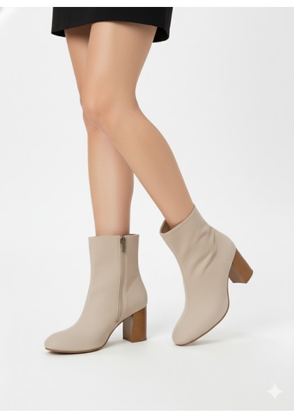 Süet Fermuarlı Önü Düz Kolay Giyilebilir Topuklu Kısa Sade Klasik Bot Bootie fiyatları