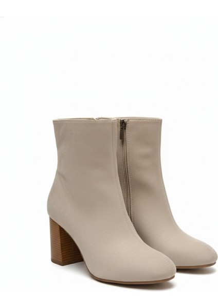 Süet Fermuarlı Önü Düz Kolay Giyilebilir Topuklu Kısa Sade Klasik Bot Bootie indirimleri