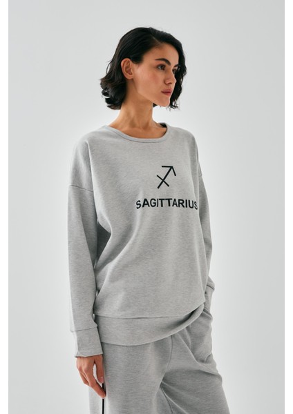 Kadın Gri Yay Burcu Oversize 2 Iplik Eşofman Ev Giyim Takımı fiyatları