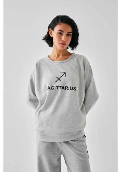 Kadın Gri Yay Burcu Oversize 2 Iplik Eşofman Ev Giyim Takımı fırsatları