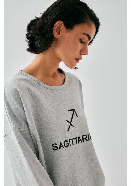 Kadın Gri Yay Burcu Oversize 2 Iplik Eşofman Ev Giyim Takımı indirimleri