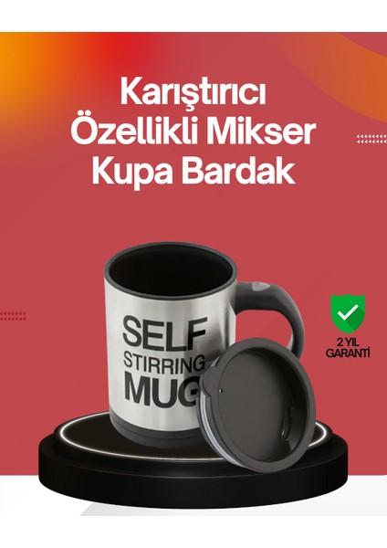 Kendi Kendini Karıştıran Termos Kupa | Güçlü Motor ve Çift Katmanlı Isı Koruma