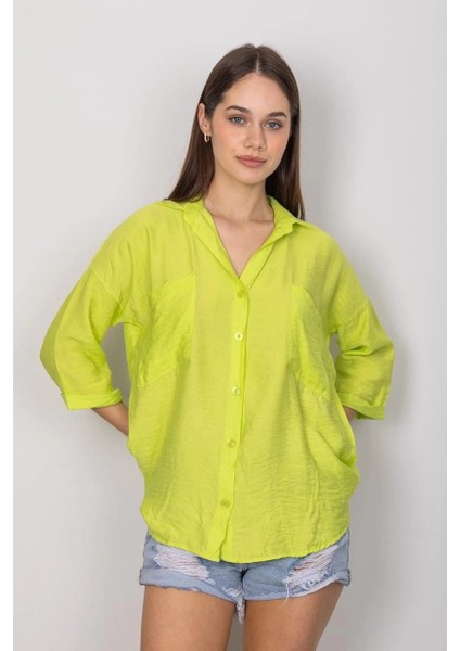 Lvsqvr Cepli Salaş Gömlek T1010 Yeşil (Beden: M) fırsatları