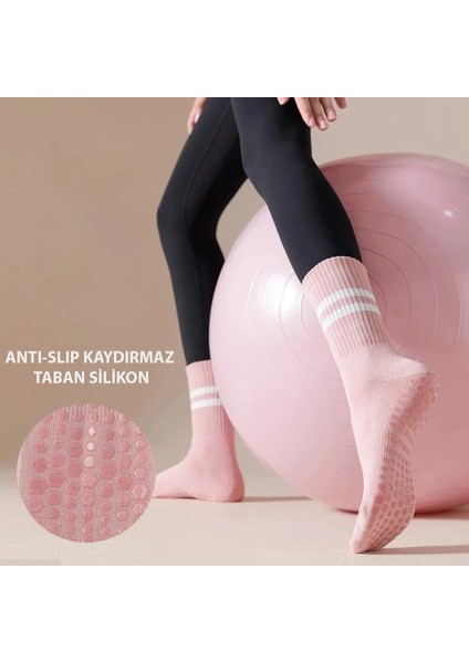 Pilates ve Yoga Çorabı 33 - 39 Numara Kaydırmaz Tabanlı Pilates Çorabı Yoga Çorabı Plates Çorabı Dans Çorabı