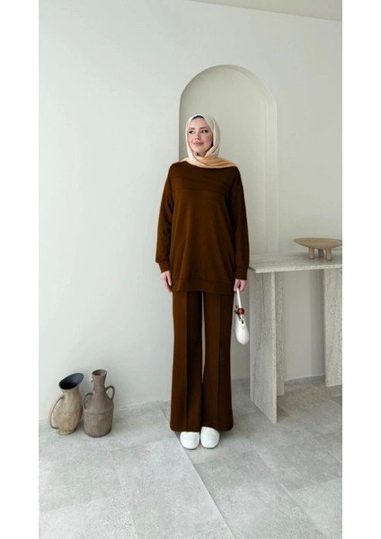 Kadın Tesettür Çimalı Pantolon İkili Takım M7154 - Tarçın Kahvesi fiyatları