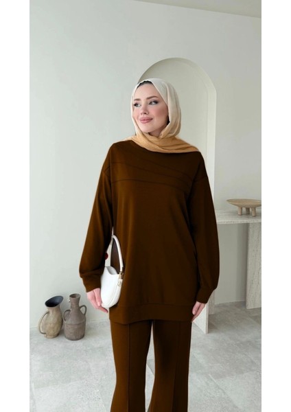 Kadın Tesettür Çimalı Pantolon İkili Takım M7154 - Tarçın Kahvesi modelleri