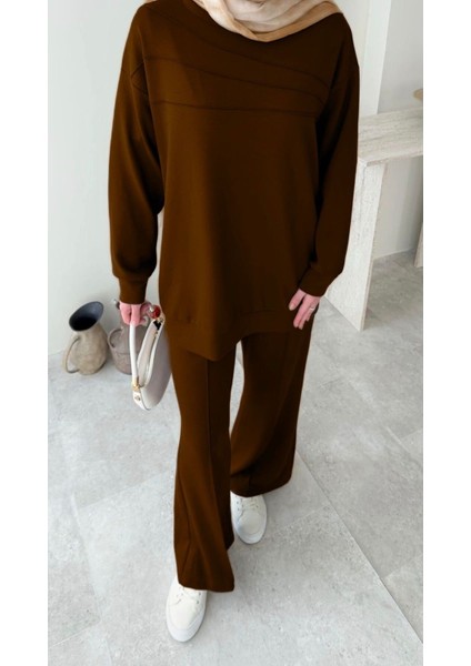 Kadın Tesettür Çimalı Pantolon İkili Takım M7154 - Tarçın Kahvesi fırsatları