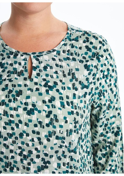 Yeni Sezon Bisiklet Yaka Desenli Kadın Bluz modelleri