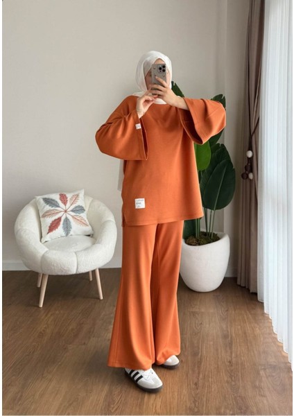 Kadın Ispanyol Paça Pantolon Ikili Takım M25114 - Turuncu fiyatları