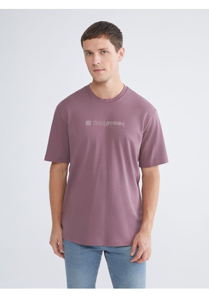 Yeni Sezon Bisiklet Yaka Baskılı Erkek Tişört