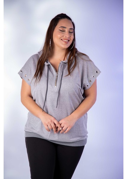 Kadın 12224123 Kuş Gözlü Gri Sweatshirt fırsatları